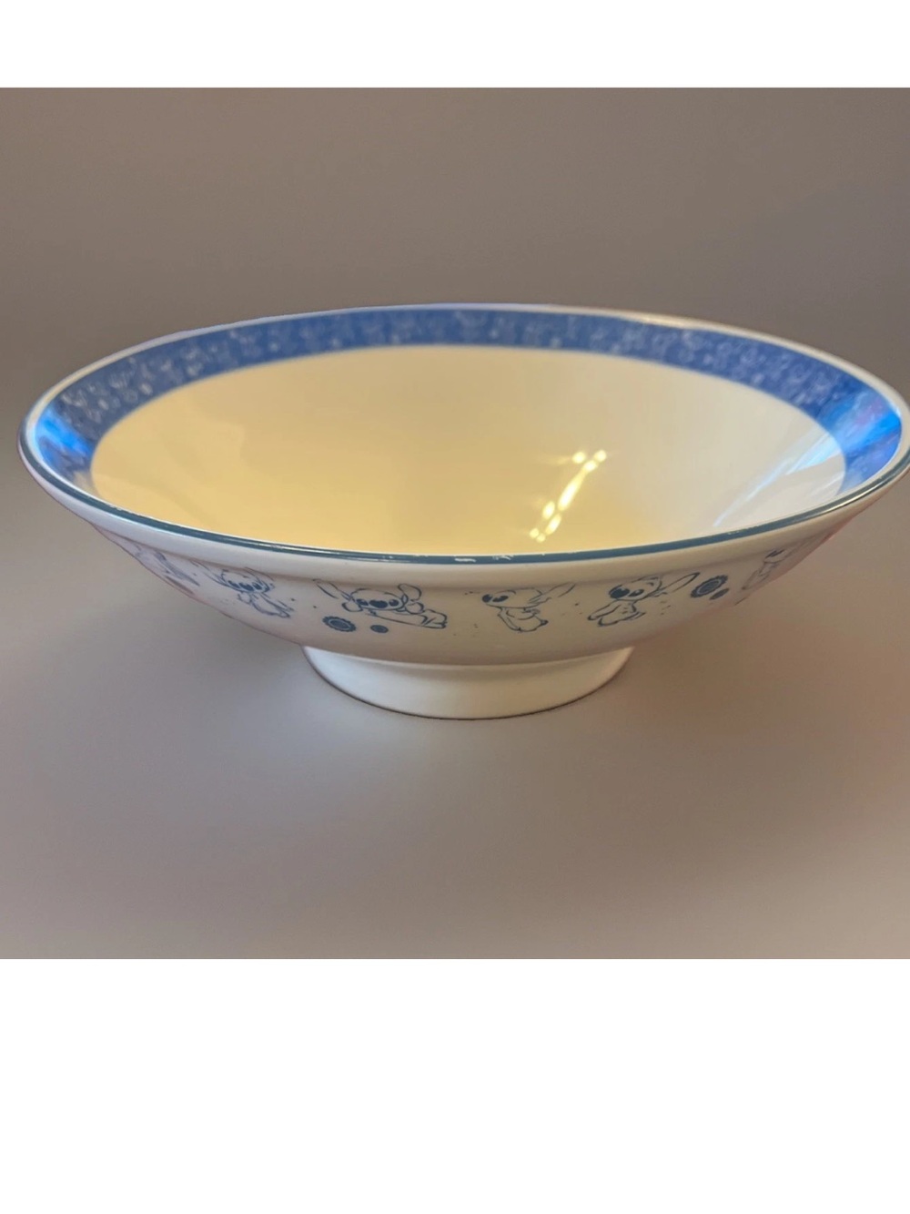 Disney Blue and White StitchTrim Ceramic Serving Bowl